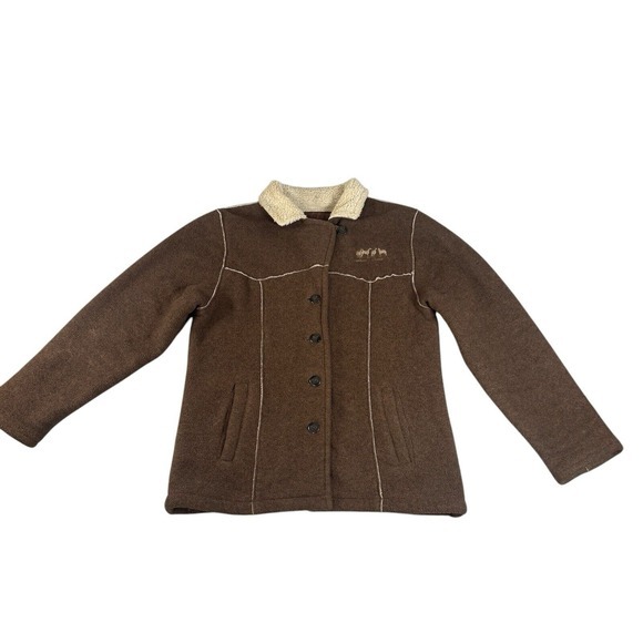 Outback Trading Womens‎ Sherpa Lined Jacket Women's Medium Brown Horses Barn - Picture 1 of 11
